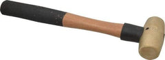 American Hammer - 2 Lb Head 1-3/8" Face Brass Head Hammer - 13" OAL, Wood Handle - Exact Tool & Supply