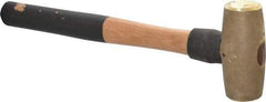 American Hammer - 4 Lb Head 1-5/8" Face Brass Head Hammer - 16" OAL, Wood Handle - Exact Tool & Supply