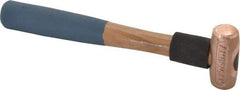American Hammer - 1/2 Lb Head 1" Face Bronze Nonmarring Hammer - 10" OAL, Wood Handle - Exact Tool & Supply