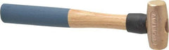 American Hammer - 1-1/2 Lb Head 1-3/8" Face Bronze Nonmarring Hammer - 12" OAL, Wood Handle - Exact Tool & Supply
