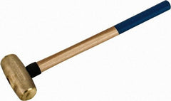 American Hammer - 10 Lb Head 2" Face Bronze Nonmarring Hammer - 26" OAL, Wood Handle - Exact Tool & Supply