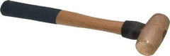 American Hammer - 2 Lb Head 1-3/8" Face Bronze Nonmarring Hammer - 13" OAL, Wood Handle - Exact Tool & Supply