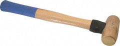 American Hammer - 3 Lb Head 1-1/2" Face Bronze Nonmarring Hammer - 15" OAL, Wood Handle - Exact Tool & Supply