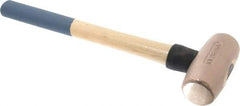 American Hammer - 5 Lb Head 1-3/4" Face Bronze Nonmarring Hammer - 16" OAL, Wood Handle - Exact Tool & Supply