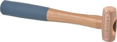 American Hammer - 1/2 Lb Nonsparking Copper Head Hammer - 10" OAL, 2" Head Length, 1" Face Diam, 10" Hickory Handle - Exact Tool & Supply