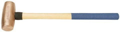 American Hammer - 10 Lb Nonsparking Copper Head Hammer - 26" OAL, 6-1/2" Head Length, 2" Face Diam, 26" Hickory Handle - Exact Tool & Supply