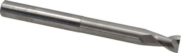 SGS - 3/8", 1/2" LOC, 3/8" Shank Diam, 4" OAL, 2 Flute, Solid Carbide Square End Mill - Single End, Uncoated, Spiral Flute, 35° Helix, Centercutting, Right Hand Cut, Right Hand Flute, Series 47E - Exact Tool & Supply