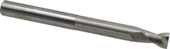 SGS - 3/8", 1/2" LOC, 3/8" Shank Diam, 4" OAL, 2 Flute, Solid Carbide Square End Mill - Single End, Uncoated, Spiral Flute, 35° Helix, Centercutting, Right Hand Cut, Right Hand Flute, Series 47E - Exact Tool & Supply