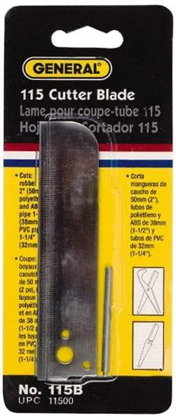 General - Cutter Replacement Cutting Blade - Use with General Tool 115, Cuts PVC, ABS and PE tubing - Exact Tool & Supply