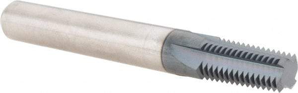 Scientific Cutting Tools - 1/4-18, 3/8-18 Thread, 7/16" Shank Diam, AlTiN+ Coating, Solid Carbide Straight Flute Thread Mill - 4 Flutes, 3-1/2" OAL, 1/4" Min Noml Diameter - Exact Tool & Supply