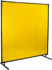 Steiner - 6 Ft. Wide x 6 Ft. High x 1 Inch Thick, 14 mil Thick Transparent Vinyl Portable Welding Screen Kit - Yellow - Exact Tool & Supply