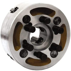 Gibraltar - 4 Jaws, 8" Diam, Independent Manual Lathe Chuck - L-0 Mount Spindle, Reversible, 2,000 Max RPM, 2.2047" Through Hole Diam, Cast Iron - Exact Tool & Supply