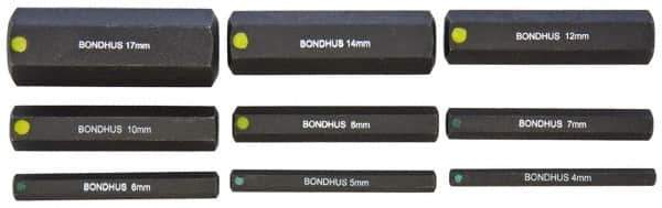 Bondhus - 9 Piece Hex Drive Bit Set - Hex Point - Exact Tool & Supply