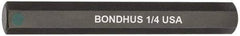 Bondhus - 1/4" Hex Drive Bit - 2" OAL - Exact Tool & Supply