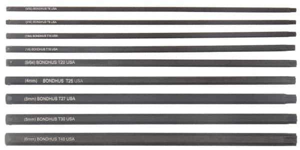 Bondhus - 9 Piece Hex Drive Bit Set - Star Point - Exact Tool & Supply