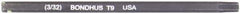 Bondhus - Star Hex Drive Bit - 2" OAL - Exact Tool & Supply