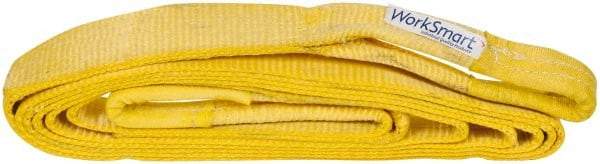 Value Collection - 20' Long x 3" Wide, 27,000 Lb Basket Capacity, 1 Ply, Polyester Web Sling - Yellow - Exact Tool & Supply
