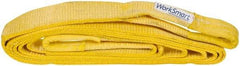 Value Collection - 20' Long x 3" Wide, 27,000 Lb Basket Capacity, 1 Ply, Polyester Web Sling - Yellow - Exact Tool & Supply