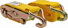 Value Collection - 15' Long x 2" Wide, 1,650 Lb Basket Capacity, 1 Ply, Polyester Web Sling - Yellow - Exact Tool & Supply