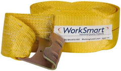 Value Collection - 27' Long x 4" Wide, 1 Ply, Polyester Web Tie Down Strap - Yellow - Exact Tool & Supply