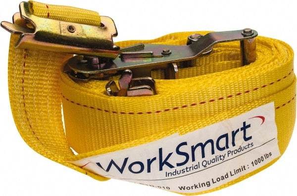 Value Collection - 16' Long x 2" Wide, 1 Ply, Polyester Web Sling - Yellow - Exact Tool & Supply