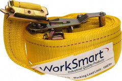 Value Collection - 16' Long x 2" Wide, 1 Ply, Polyester Web Sling - Yellow - Exact Tool & Supply