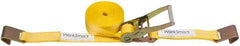 Value Collection - 27' Long x 2" Wide, 3,300 Lb Basket Capacity, 3,300 Lb Vertical Capacity, 1 Ply, Polyester Web Sling - Yellow - Exact Tool & Supply