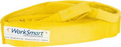 Value Collection - 30' Long x 3" Wide, 27,000 Lb Basket Capacity, 1 Ply, Polyester Web Sling - Yellow - Exact Tool & Supply