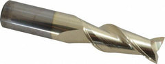 Accupro - 5/8", 1-5/8" LOC, 5/8" Shank Diam, 3-1/2" OAL, 2 Flute, Solid Carbide Square End Mill - Single End, ZrN Finish, Spiral Flute, Variable° Helix, Centercutting, Right Hand Cut, Right Hand Flute - Exact Tool & Supply