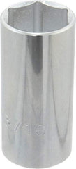 Proto - 1-3/16", 1/2" Drive, Deep Hand Socket - 6 Points, 3-1/4" OAL, Chrome Finish - Exact Tool & Supply