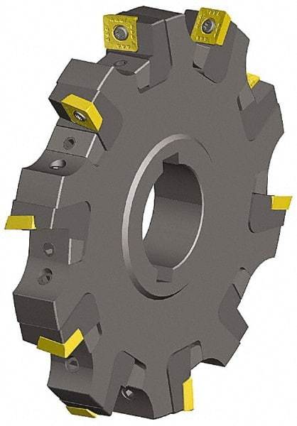 Kennametal - Shell Mount Connection, 0.739" Cutting Width, 2.029" Depth of Cut, 8" Cutter Diam, 1-1/2" Hole Diam, 18 Tooth Indexable Slotting Cutter - KSSS Toolholder, SDCT, SDCW, SDET, SDPT Insert, Neutral Cutting Direction - Exact Tool & Supply