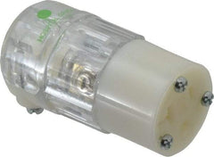 Leviton - 125 VAC, 20 Amp, 5-20R NEMA, Straight, Self Grounding, Hospital Grade Connector - 2 Pole, 3 Wire, 1 Phase, Nylon, Clear - Exact Tool & Supply