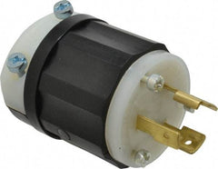 Leviton - 125 VAC, 20 Amp, L5-20P Configuration, Industrial Grade, Self Grounding Plug - 1 Phase, 2 Poles, 0.385 to 0.78 Inch Cord Diameter - Exact Tool & Supply
