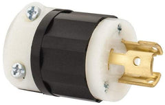 Leviton - 125 VAC, 15 Amp, L5-15P Configuration, Industrial Grade, Self Grounding Plug - 1 Phase, 2 Poles, 0.24 to 0.7 Inch Cord Diameter - Exact Tool & Supply