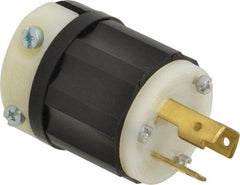 Leviton - 125 VAC, 30 Amp, L5-30P Configuration, Industrial Grade, Self Grounding Plug - 1 Phase, 2 Poles, 0.385 to 0.86 Inch Cord Diameter - Exact Tool & Supply