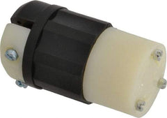 Leviton - 125 VAC, 20 Amp, L5-30R Configuration, Industrial Grade, Self Grounding Connector - 1 Phase, 2 Poles, 0.385 to 0.86 Inch Cord Diameter - Exact Tool & Supply