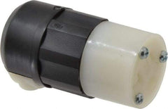 Leviton - 125 VAC, 20 Amp, 5-20R NEMA, Straight, Self Grounding, Industrial Grade Connector - 2 Pole, 3 Wire, 1 Phase, Nylon, Black, White - Exact Tool & Supply