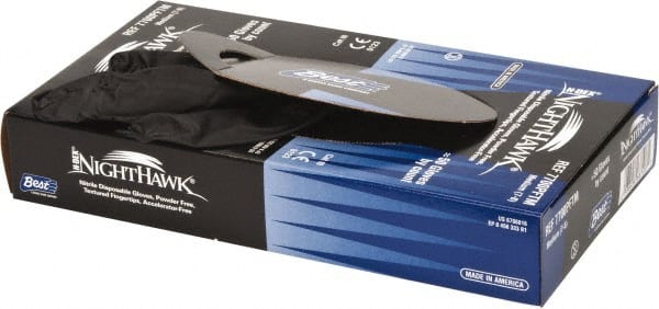 SHOWA - Size M, 4 mil, Industrial Grade, Powder Free Nitrile Disposable Gloves - Exact Tool & Supply