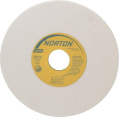 Norton - 7" Diam x 1-1/4" Hole x 1/8" Thick, K Hardness, 100 Grit Surface Grinding Wheel - Aluminum Oxide, Type 1, Fine Grade, 3,550 Max RPM, Vitrified Bond, No Recess - Exact Tool & Supply