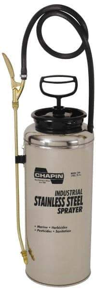 Chapin - 3 Gal Garden Hand Sprayer - Stainless Steel Tank, Wide Mouth, Reinforced Hose, For Industrial Applications - Exact Tool & Supply