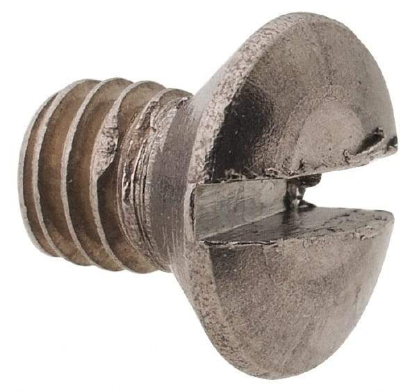 Value Collection - M4x0.70 Metric Coarse, 6mm OAL Slotted Drive Machine Screw - Oval Head, Grade 18-8 & A2 Stainless Steel, Uncoated, Without Washer - Exact Tool & Supply