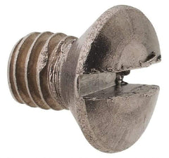 Value Collection - M4x0.70 Metric Coarse, 6mm OAL Slotted Drive Machine Screw - Oval Head, Grade 18-8 & A2 Stainless Steel, Uncoated, Without Washer - Exact Tool & Supply