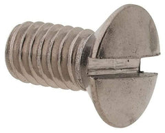 Value Collection - M4x0.70 Metric Coarse, 8mm OAL Slotted Drive Machine Screw - Oval Head, Grade 18-8 & A2 Stainless Steel, Uncoated, Without Washer - Exact Tool & Supply