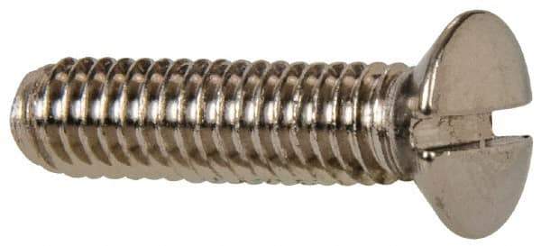 Value Collection - M4x0.70 Metric Coarse, 16mm OAL Slotted Drive Machine Screw - Oval Head, Grade 18-8 & A2 Stainless Steel, Uncoated, Without Washer - Exact Tool & Supply