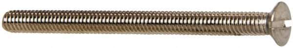Value Collection - M4x0.70 Metric Coarse, 50mm OAL Slotted Drive Machine Screw - Oval Head, Grade 18-8 & A2 Stainless Steel, Uncoated, Without Washer - Exact Tool & Supply