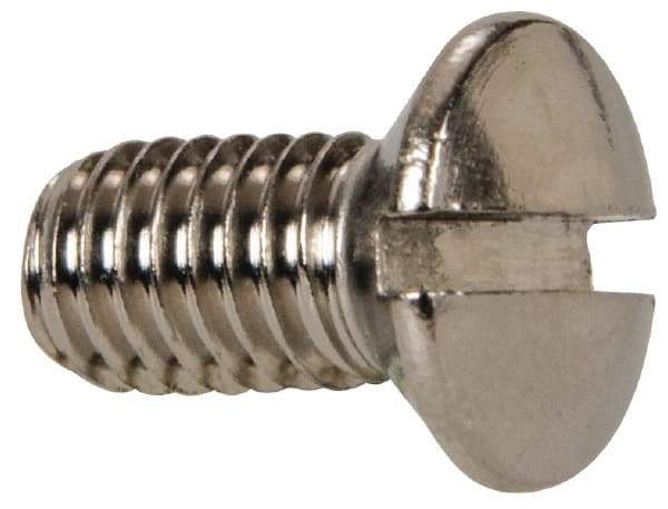 Value Collection - M5x0.80 Metric Coarse, 10mm OAL Slotted Drive Machine Screw - Oval Head, Grade 18-8 & A2 Stainless Steel, Uncoated, Without Washer - Exact Tool & Supply