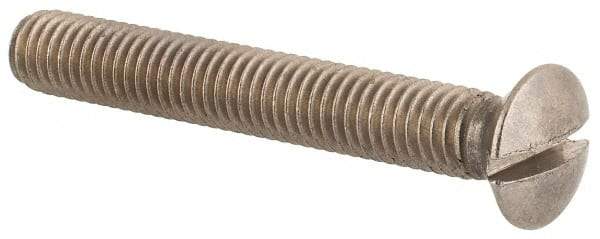 Value Collection - M5x0.80 Metric Coarse, 35mm OAL Slotted Drive Machine Screw - Oval Head, Grade 18-8 & A2 Stainless Steel, Uncoated, Without Washer - Exact Tool & Supply