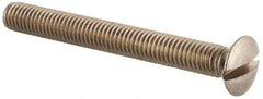Value Collection - M5x0.80 Metric Coarse, 45mm OAL Slotted Drive Machine Screw - Oval Head, Grade 18-8 & A2 Stainless Steel, Uncoated, Without Washer - Exact Tool & Supply