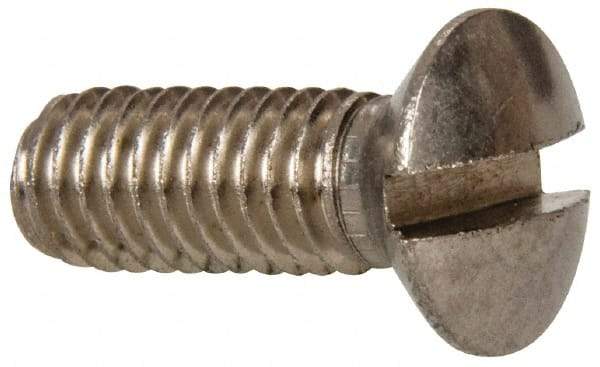 Value Collection - M6x1.00 Metric Coarse, 16mm OAL Slotted Drive Machine Screw - Oval Head, Grade 18-8 & A2 Stainless Steel, Uncoated, Without Washer - Exact Tool & Supply