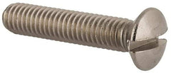Value Collection - M6x1.00 Metric Coarse, 30mm OAL Slotted Drive Machine Screw - Oval Head, Grade 18-8 & A2 Stainless Steel, Uncoated, Without Washer - Exact Tool & Supply